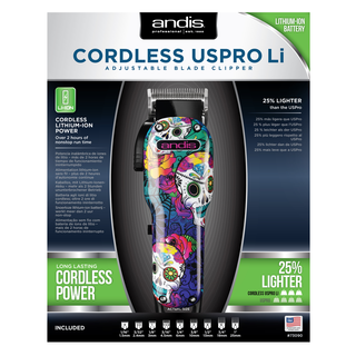 Andis Cordless US Pro Li Clipper Sugar Skull Design - MV hair and beauty