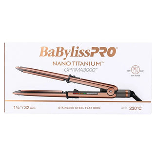 BaBylissPRO Nano Titanium Optima 3000 Stainless Steel Flat Iron/ Straightener 32mm #2 - MV hair and beauty