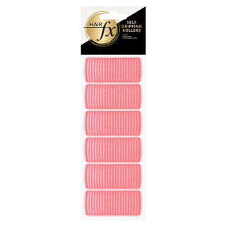 Hair FX Magic Grip Velcro Rollers 6pc 24mm Pink - MV hair and beauty