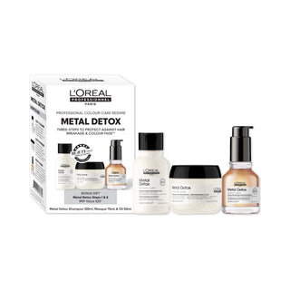 Loreal Metal Detox Starter Kit (Oil + Bonus 100ml Shampoo & 75ml Mask) - MV hair and beauty