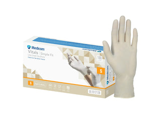 Medicom Vitals | Simple Fit Latex Single use Gloves (Small natural)