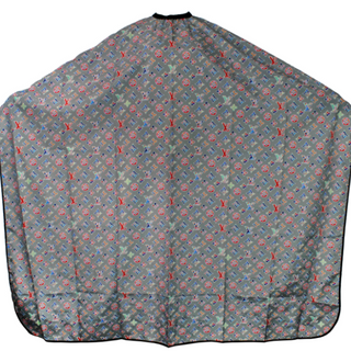 Barber Cape Multicolor Grey