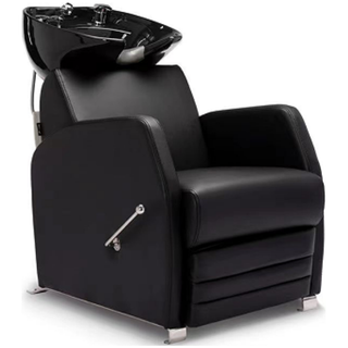 Professional Black Shampoo Station with Manual Footrest - MV hair and beauty
