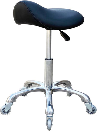 rofessional Saddle Stool with Wheels Ergonomic Swivel Height Adjustable for Clinic Dentist Beauty Salon Tattoo Home Office (Black) - MV hair and beauty