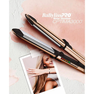 BaBylissPRO Nano Titanium Optima 3000 Stainless Steel Flat Iron/ Straightener 32mm - MV hair and beauty