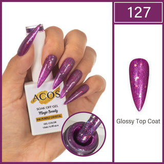 ACOS Magic Beauty Gel Polish Ink Purple Crystal(127) - Lashmer