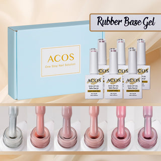 ACOS Rubber Base Soak Off Gel In A Bottle Collection Kit - Lashmer