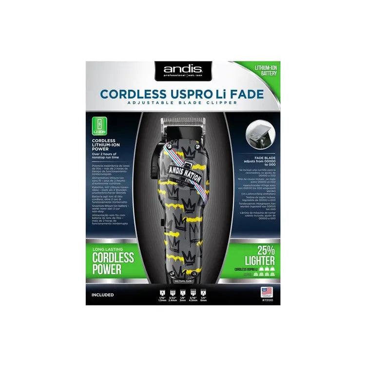 ANDIS US Pro Li Cordless Fade Clipper – Andis Nation Fade Limited Edition (ENVY) - MV hair and beauty