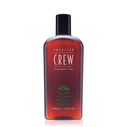 American Crew 3-in-1 Tea Tree Shampoo, Conditioner & Body Wash 450 ml - MV hair and beauty