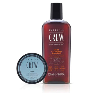 American Crew Fiber Duo - Fiber Clay 85g & Daily Cleansing Shampoo 250ml - MV hair and beauty