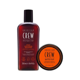 American Crew Matte Clay Duo Pack - Matte Clay 85g and Daily Cleansing Shapoo 250ml - MV hair and beauty