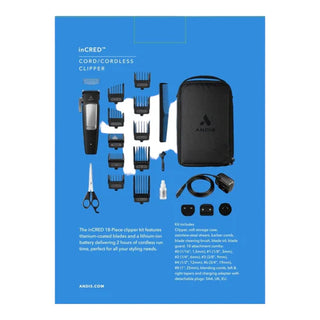 Andis - inCRED Lithium-ion Cordless Clipper 18 pc - MV hair and beauty