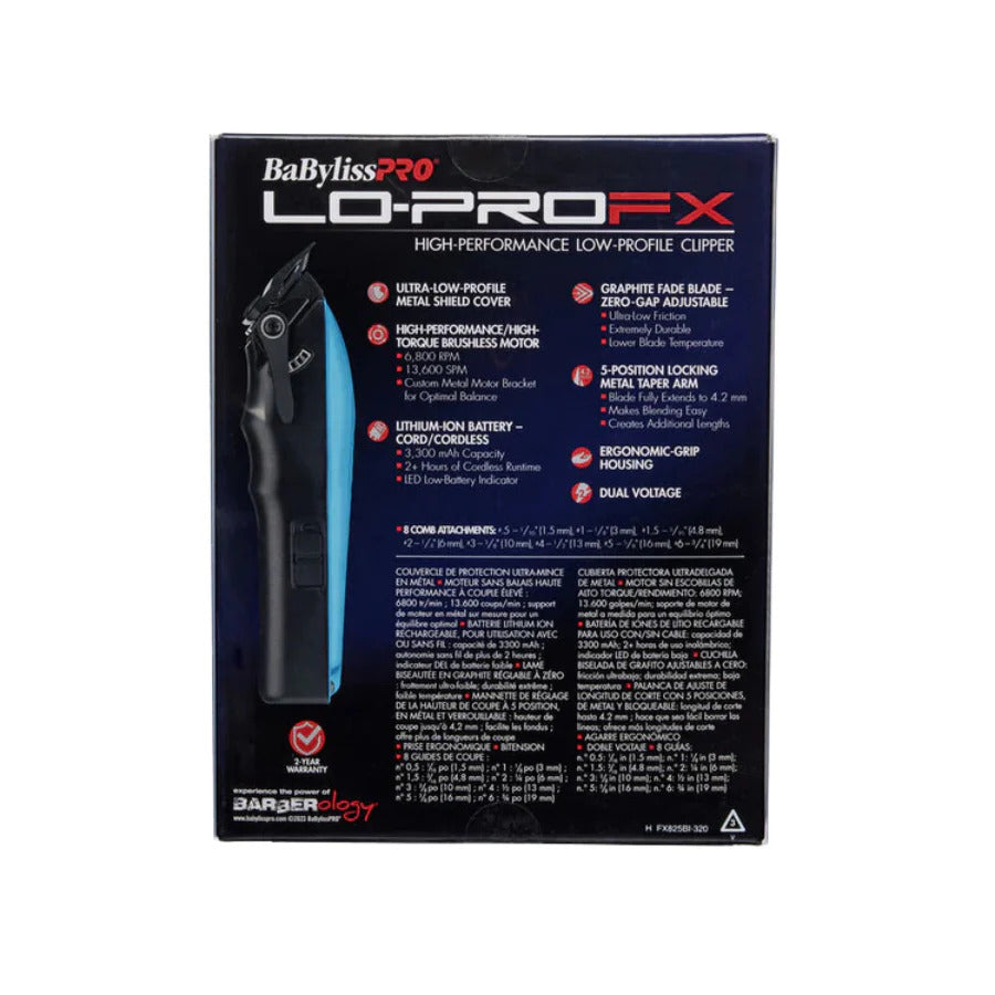 BaBylissPRO LoPROFX Hair Clipper Blue