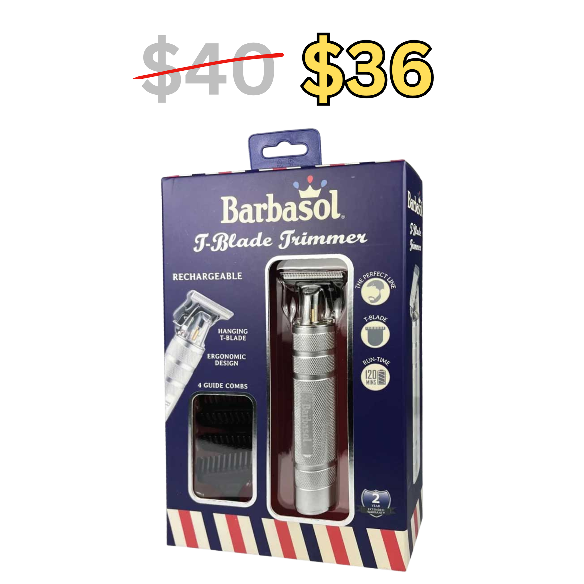 Barbasol T-Blade Rechargeable Trimmer - MV hair and beauty