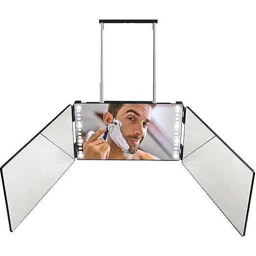 Barber 3-Way Mirror with LED Light - MV hair and beauty