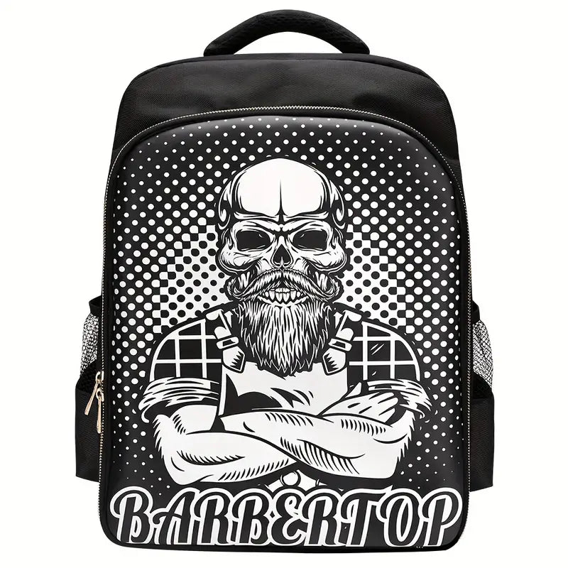 Barber Backpack Skull Black and White - MV hair and beauty
