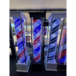 Barber Pole Blue and White Light Inside 220cmx45cm - MV hair and beauty