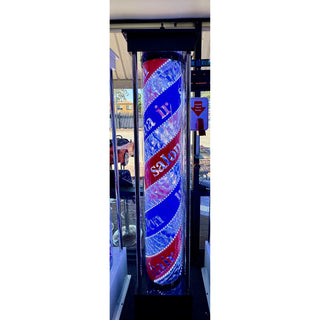 Barber Pole Blue and White Light Inside 220cmx45cm - MV hair and beauty