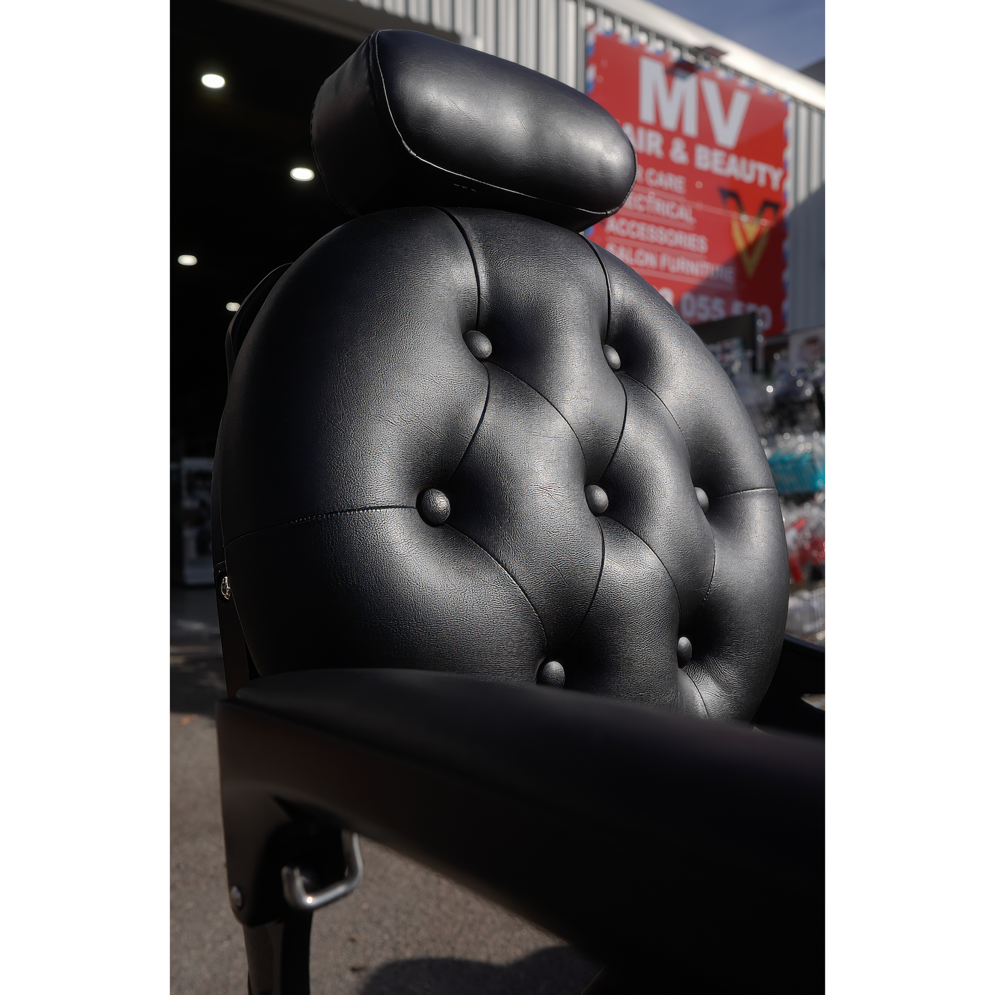 Black Barber Chair Black Stitching