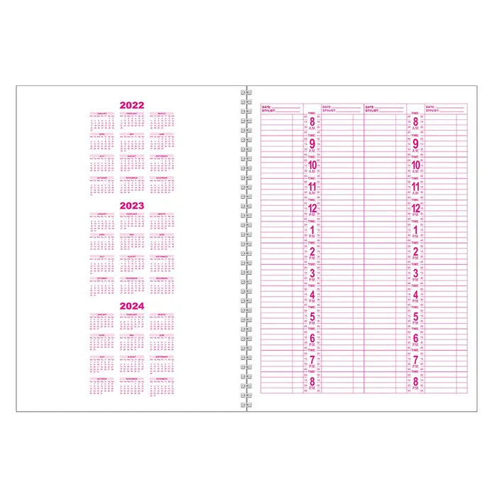Dateline Professional 4 Column Appointment Book - MV hair and beauty
