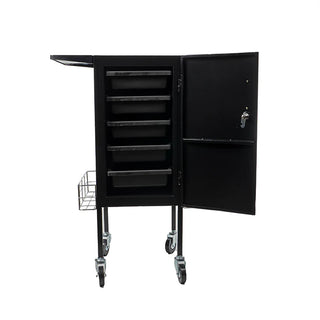 SALON & CO The Fort Knox 5 Drawer Lockable Trolley Metal - MV hair and beauty