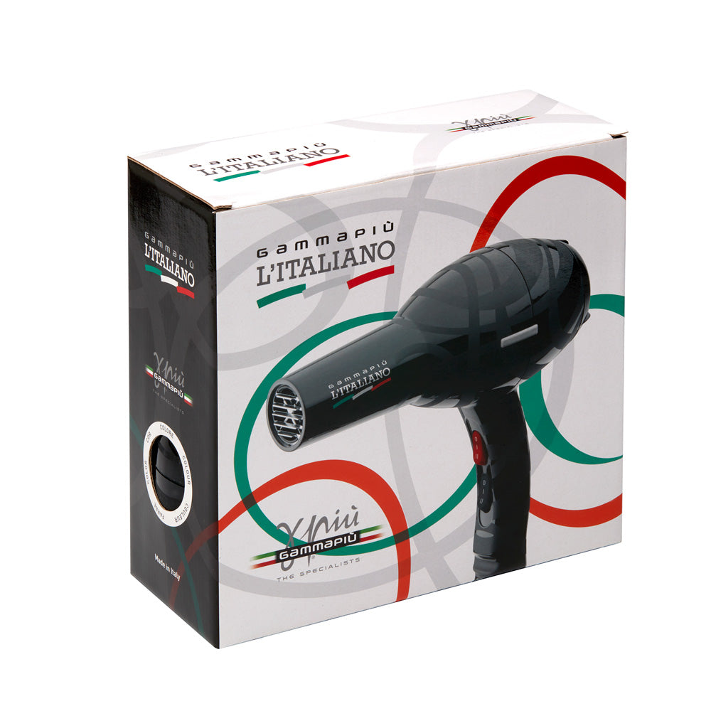 Gamma+ L’Italiano Black Hairdryer 2000W - MV hair and beauty