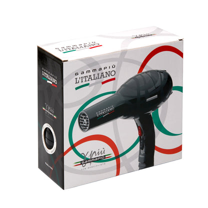 Gamma+ L’Italiano Black Hairdryer 2000W - MV hair and beauty