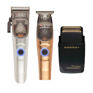 Gamma + X-Ergo Clipper, Trimmer, Shaver Trio - MV hair and beauty