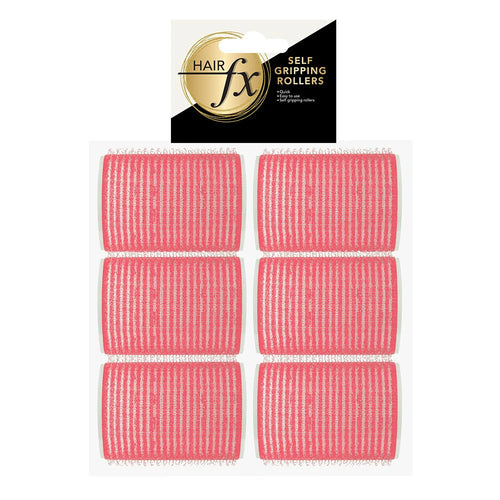 Hair FX Magic Grip Velcro Rollers 6pc 44mm Pink - MV hair and beauty
