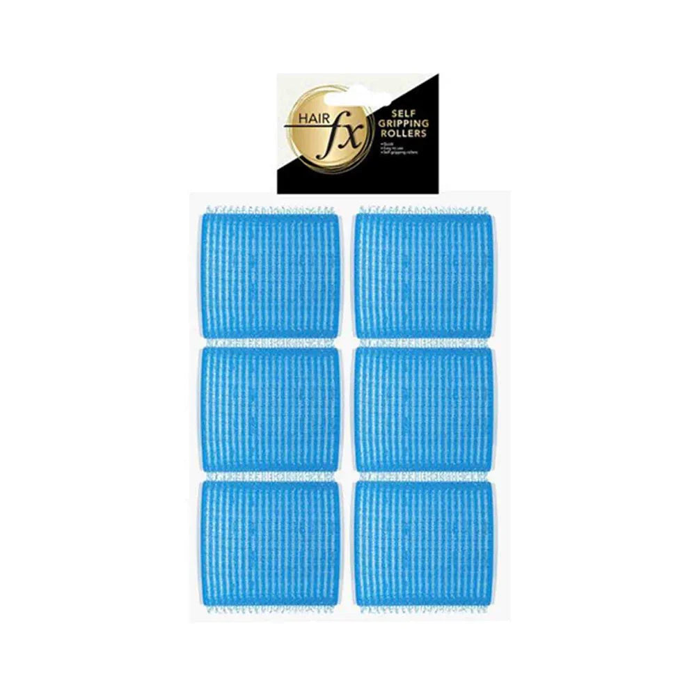 Hair FX Magic Grip Velcro Rollers 6pc 57mm Light Blue - MV hair and beauty