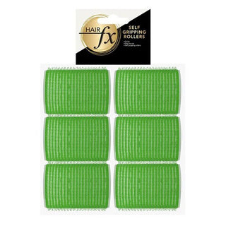 Hair FX Magic Grip Velcro Rollers 6pc 60mm Green - MV hair and beauty