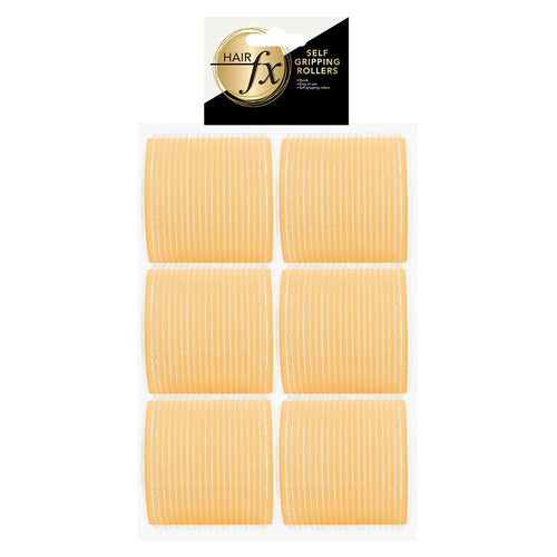 Hair FX Magic Grip Velcro Rollers 6pc 63mm Yellow - MV hair and beauty