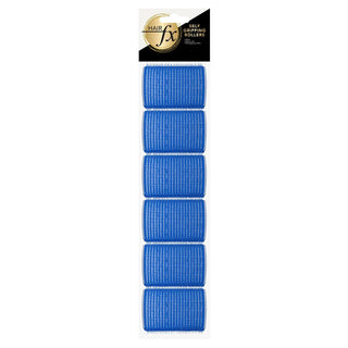 Hair FX Magic Grip Velcro Rollers in Hangsell 6pc 40mm Royal Blue - MV hair and beauty