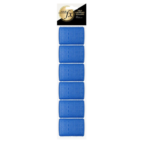 Hair FX Magic Grip Velcro Rollers in Hangsell 6pc 40mm Royal Blue - MV hair and beauty