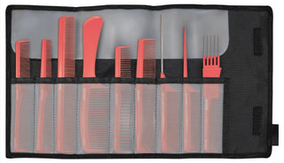 JAGUAR A-LINE CORAL 9-Piece Antistatic Comb Set with Storage Case - MV hair and beauty