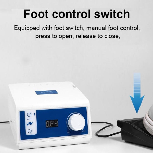 L'UGX Brushless Nail Drill LG616 - 45000RPM, Professional Electric Nail File with Foot Pedal & 7 Drill Bits - MV hair and beauty