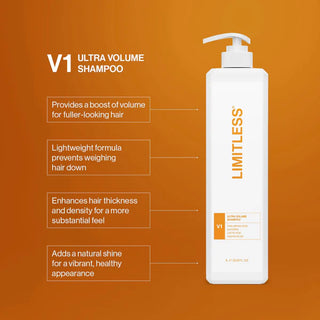 Limitless V1 Ultra Volume Shampoo 1L - MV hair and beauty