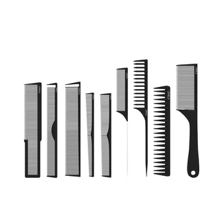 Level 3 Hair Comb Set With Pouch - 9 Pcs - MV hair and beauty