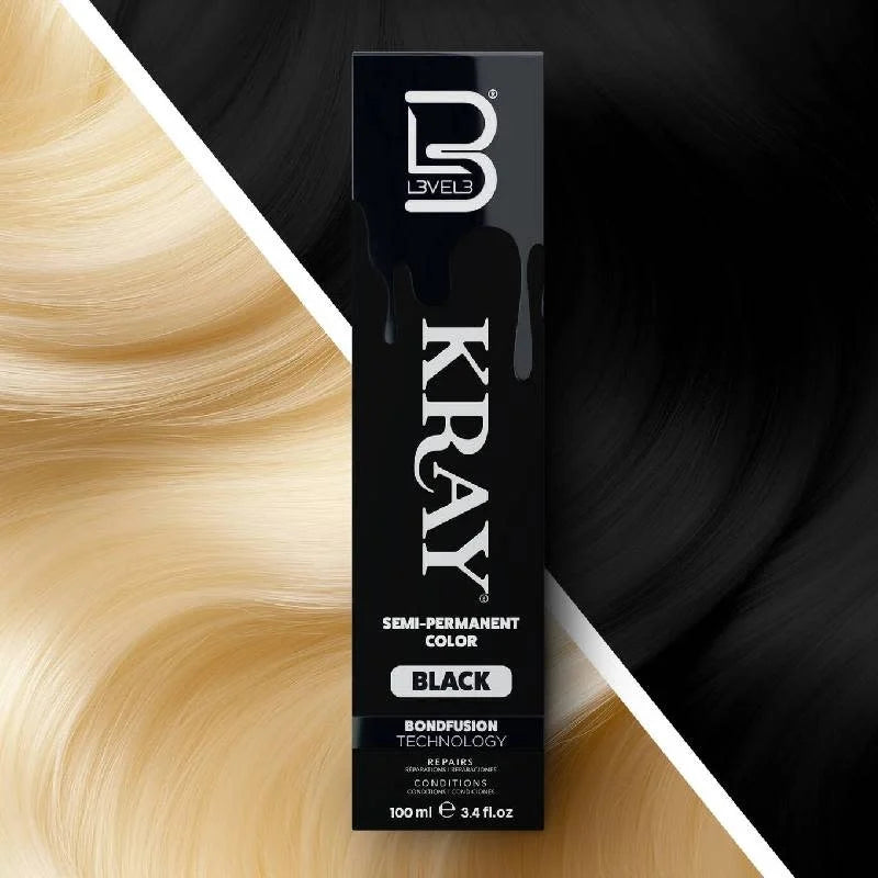 Level3 Black Semi-Permanent Colour 100ml - MV hair and beauty