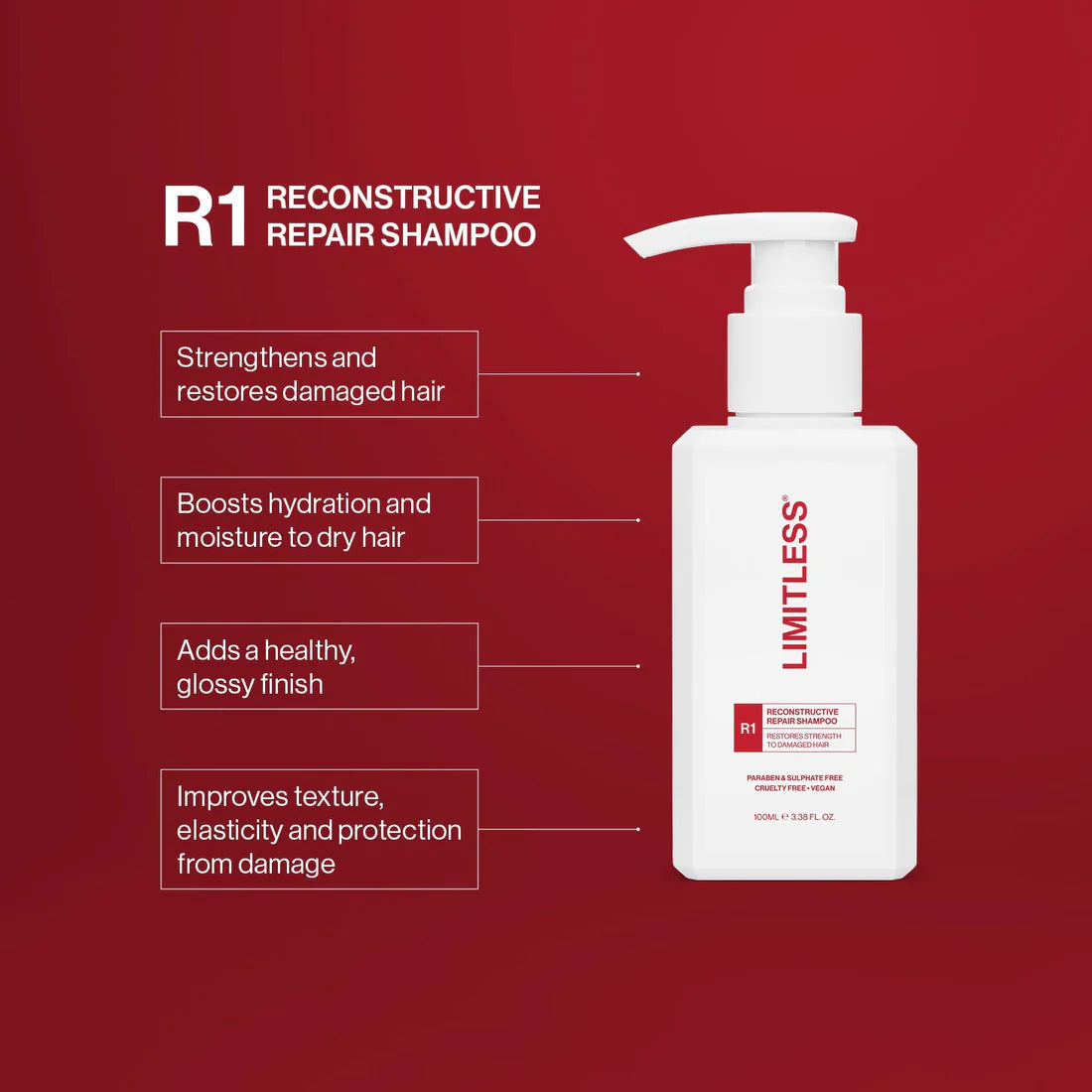 Limitless R1 Reconstructive Repair Shampoo 100ml - MV hair and beauty