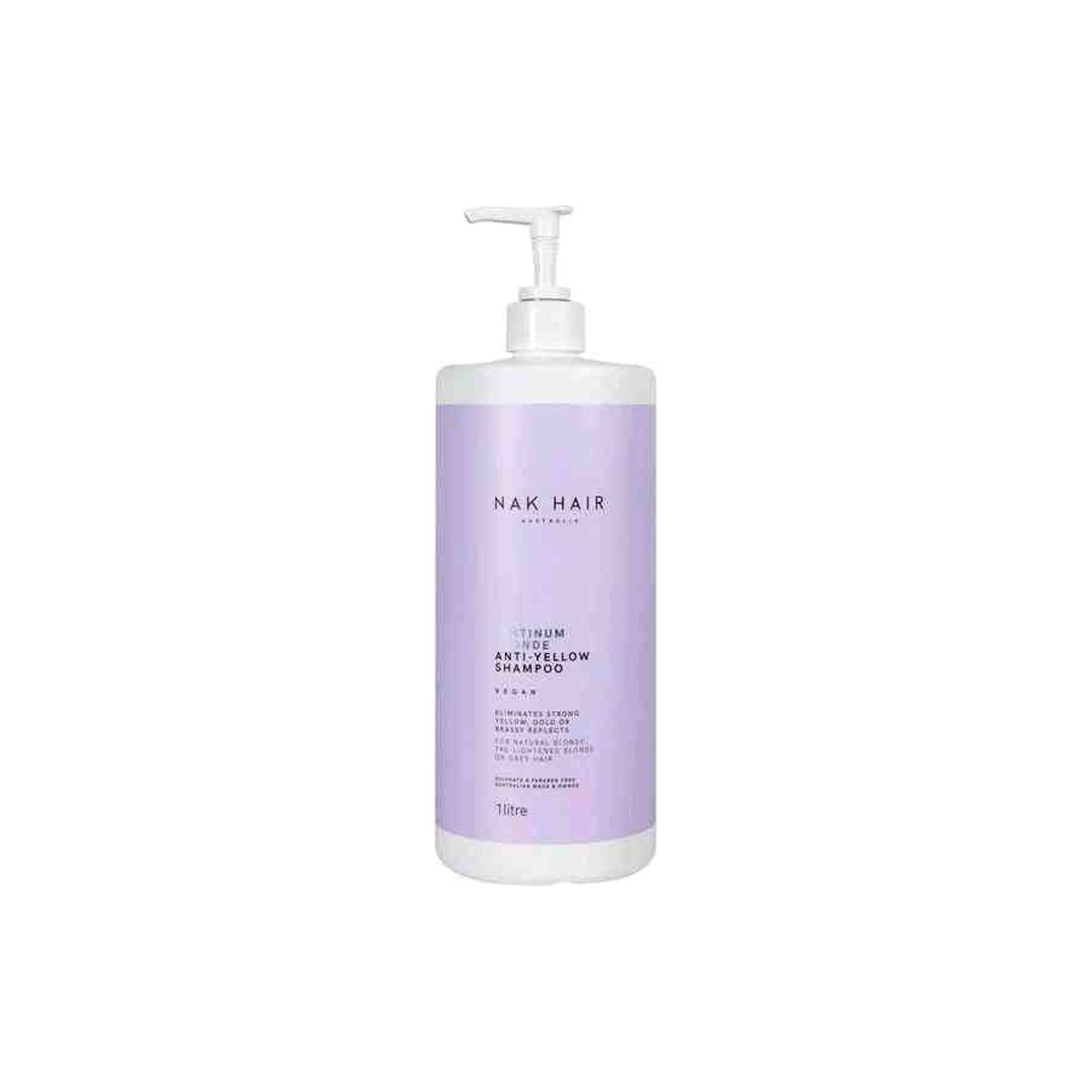 Nak Platinum Blonde Anti-Yellow Shampoo 1L - MV hair and beauty
