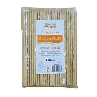 Natural Look Orangewood Cuticle Sticks  4mmx150mm - MV hair and beauty