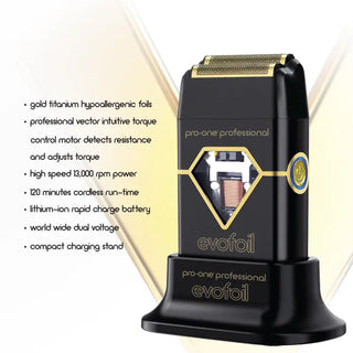 Pro-One Evofoil Cordless Foil Shaver - Black PRO65 - MV hair and beauty