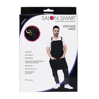 Salon Smart Vintage Apron Black - MV hair and beauty