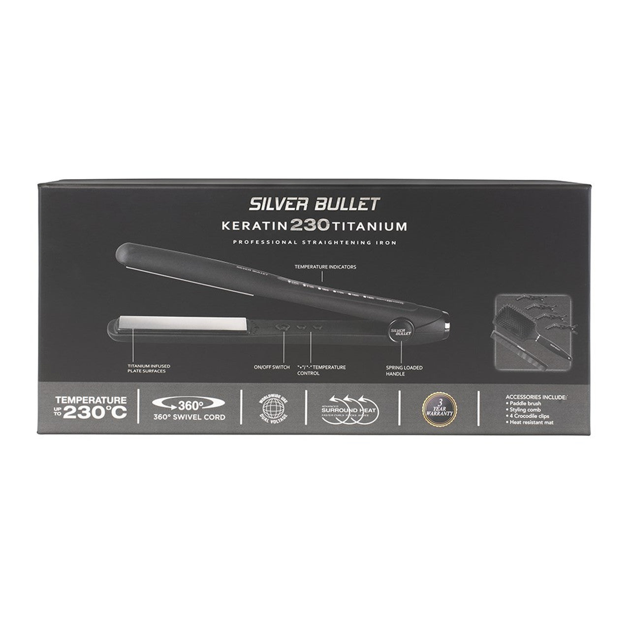 Silver Bullet Keratin 230 Titanium Hair Straightener - MV hair and beauty