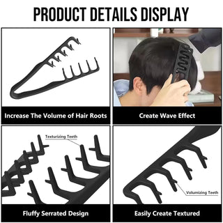 Texture Comb, Volumizing Fluffy Texture Styling Comb for Men and Women, Wide-Too - MV hair and beauty