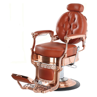 Vintage Red-Copper Barber Chair with Rich Brown Leather - MV hair and beauty