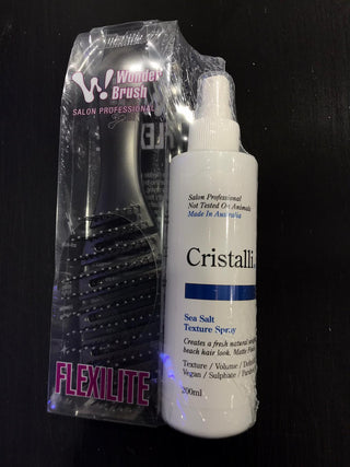 Cristalli Sea Salt Texture Sray 200ml with Bonus Wonder Flexilite Brush - MV hair and beauty