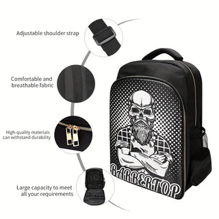 Barber Backpack Skull Black and White - MV hair and beauty