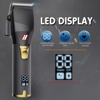 HULK Professional Barber Hair Cordless Clipper With LCD Digital Display